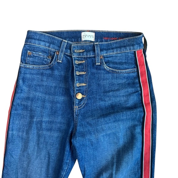 Alice + Olivia Good High-rise Exposed-button fly Skinny Jeans In Glow Up Sz 26 - Picture 3 of 12